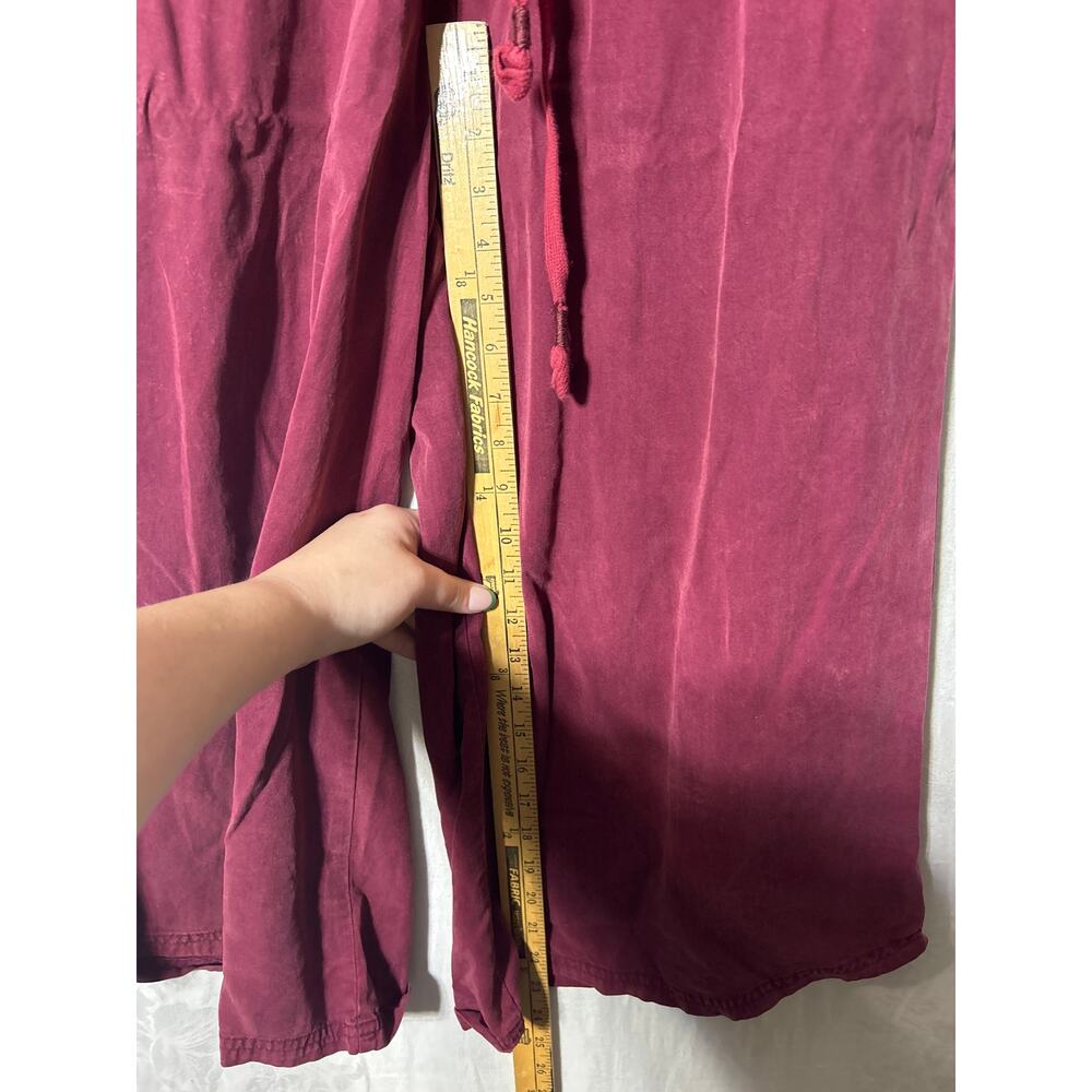 Saturday Sunday Anthropologie Wide Leg Pants Small Burgundy Chambray - Picture 6 of 11